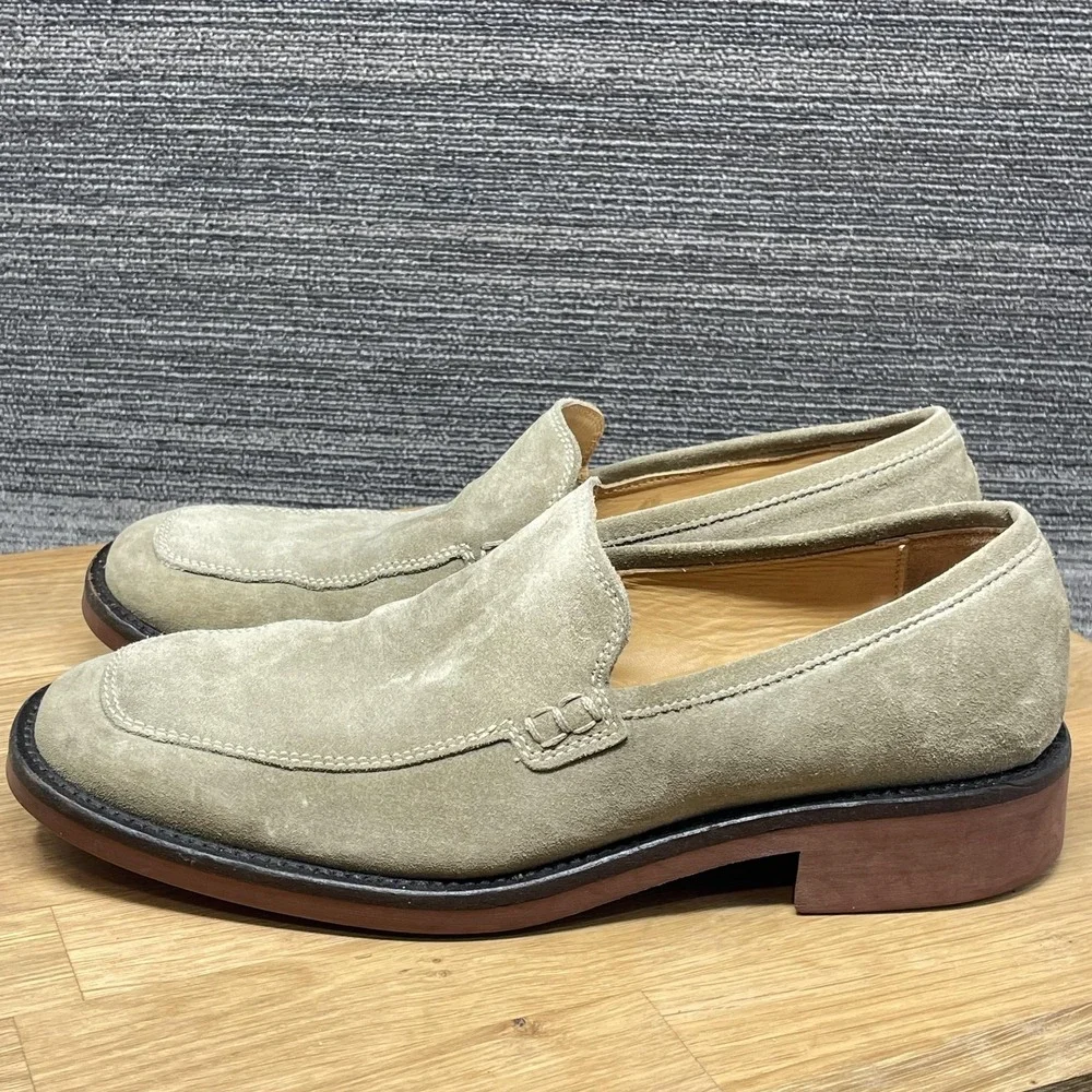 J Crew Shoes Mens 9.5 Brown Suede Slip On‎ Loafers Dress Oxfords Made in Italy